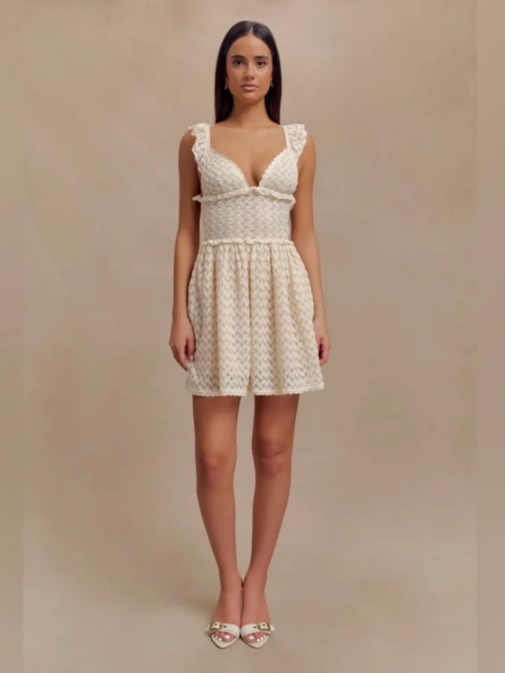 Meshki Ezra Lace Mini Dress, Size M